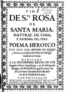 Vida de Santa Rosa de Santa María … Poema heroyco