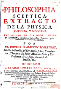 Filosofía escéptica, Martín Martínez (1730)
