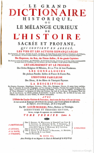 Historical Dictionary by Luis Moreri (1740)