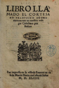 Libro llamado el cortesano, de Baldassare Castiglione