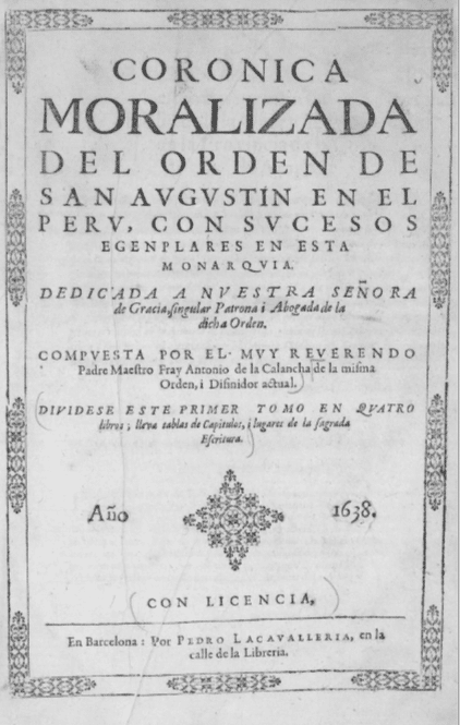 Corónica Moralizada del Orden de San Agustín en el Perú
