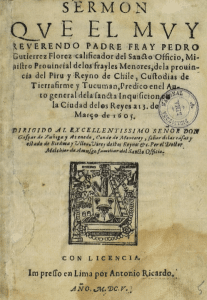 Sermón que el muy reverendo Padre Fray Pedro Gutiérrez Flórez