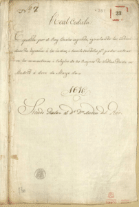 Cédula real de Carlos II que habilita a los indios de las colonias para ingresar a los Colegio y a las instituciones civiles y religiosas