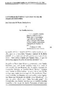 La familia materna y la casa natal de Francisco Pizarro