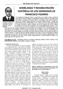 Semblanza y rehabilitación histórica de los hermanos de Francisco Pizarro